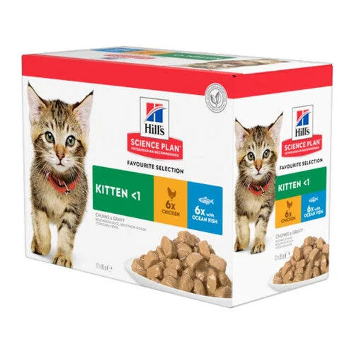 Hill's Science Plan Kitten Wet Multipack Chicken & Ocean Fish 12x85g