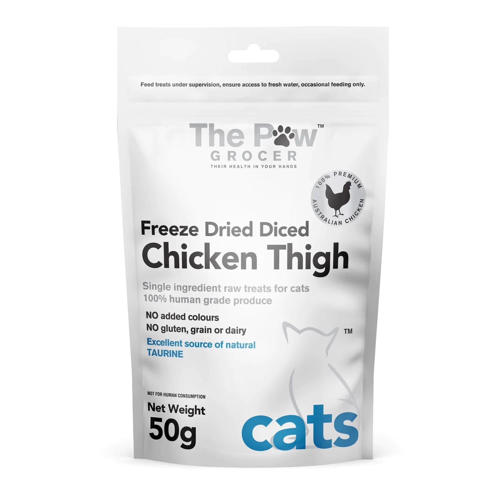 The Paw Grocer Freeze Dried Chicken Thigh Cat Treats 50g